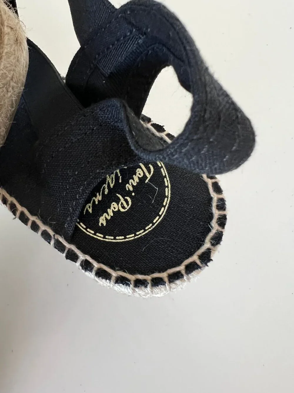 NIB Toni Pons TER Black Linen Espadrille Wedges EU 39 US 8
